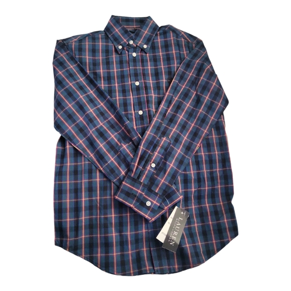 NWT Lauren Ralph Lauren Plaid Crest Button Down Shirt Boys Size 14 - Picture 1 of 8